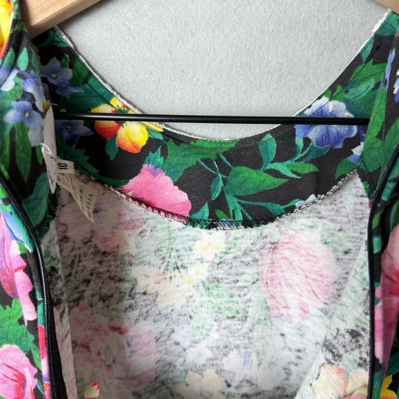 Expo Vintage Women's 80's Puff Sleeve Floral Cotton Blend Lace Collar Dress 10 - Picture 15 of 16